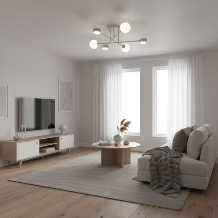 Prisadený luster HOLON 3xG9/8W/230V + 3xGX53/12W sivý