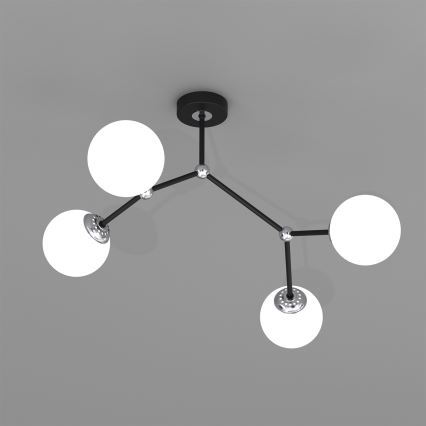 Prisadený luster JOY 4xE14/40W/230V čierna/lesklý chróm