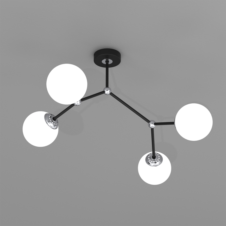 Prisadený luster JOY 4xE14/40W/230V čierna/lesklý chróm