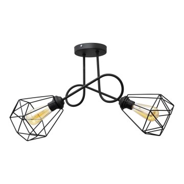 Prisadený luster KARO 2xE27/15W/230V čierna