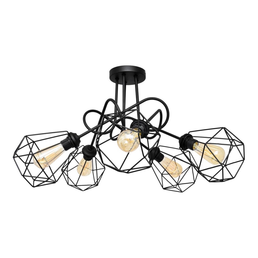 Prisadený luster KARO 5xE27/15W/230V čierna