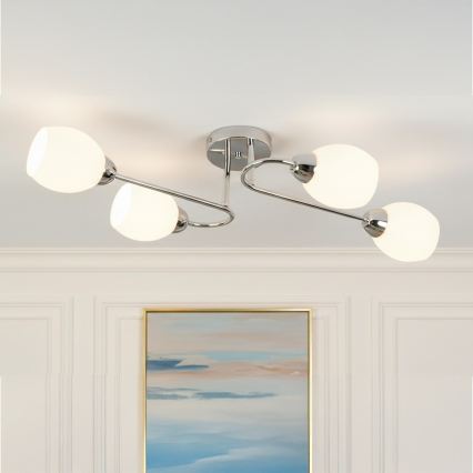 Prisadený luster KING 4xE27/15W/230V lesklý chróm