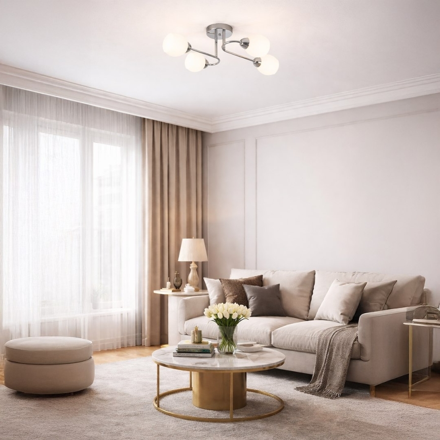 Prisadený luster KING 4xE27/15W/230V lesklý chróm