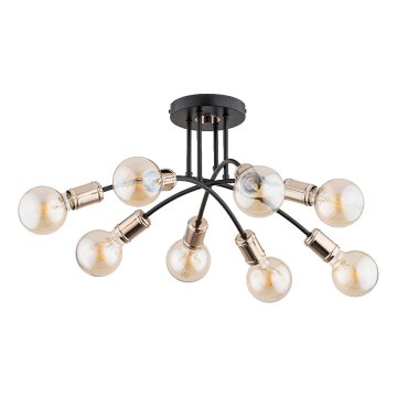 Prisadený luster LANTI 8xE27/15W/230V zlatá/čierna