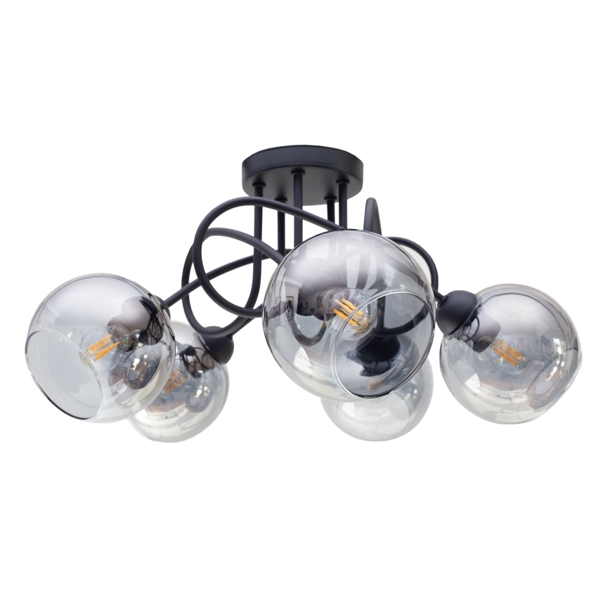 Prisadený luster LATIL 5xE27/60W/230V čierna