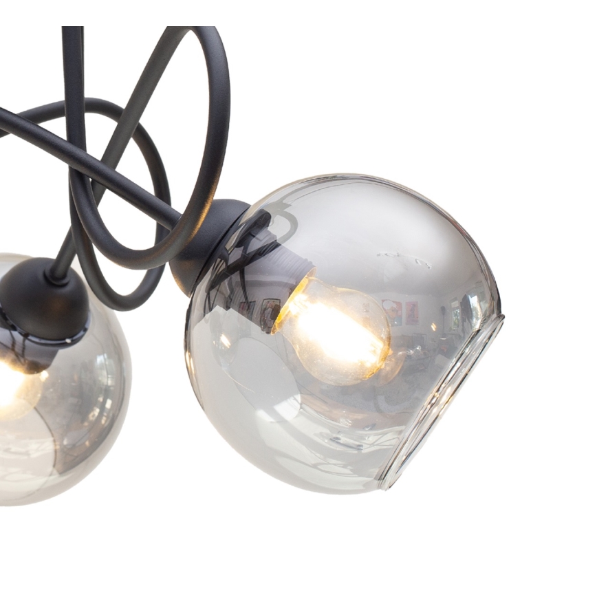 Prisadený luster LATIL 5xE27/60W/230V čierna