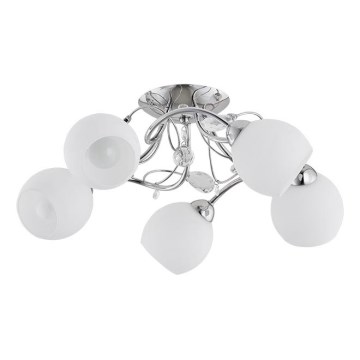 Prisadený luster LIVIA 5xE14/10W/230V lesklý chróm