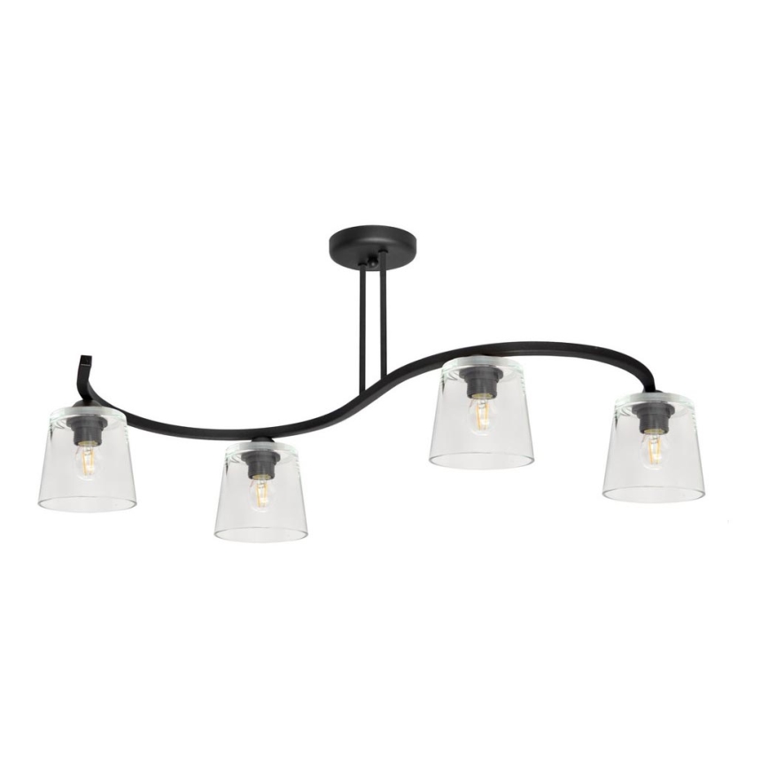 Prisadený luster LUCEA 4xE27/15W/230V čierna/číra