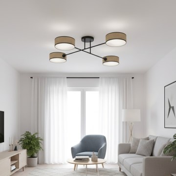 Prisadený luster MAGA 4xE14/10W/230V béžový