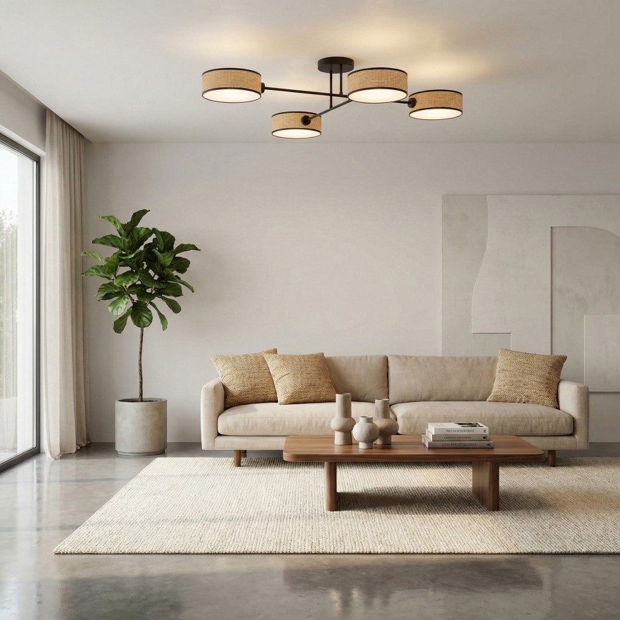 Prisadený luster MAGA 4xE14/10W/230V béžový