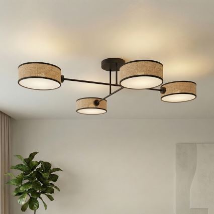 Prisadený luster MAGA 4xE14/10W/230V béžový