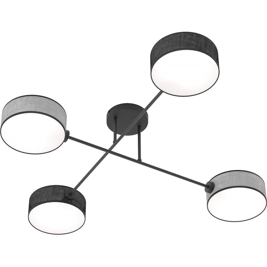 Prisadený luster MAGA 4xE14/10W/230V čierna/šedá