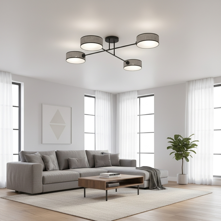 Prisadený luster MAGA 4xE14/10W/230V sivý