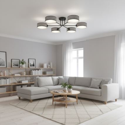 Prisadený luster MAGA 6xE14/10W/230V sivý