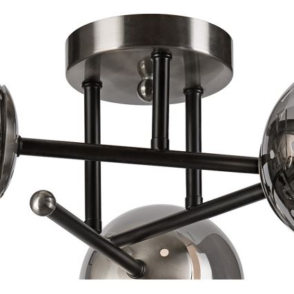 Prisadený luster MALENA 3xE14/5W/230V čierna/dymová