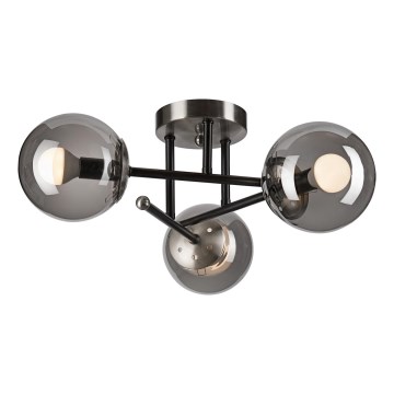 Prisadený luster MALENA 3xE14/5W/230V čierna/šedá