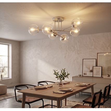 Prisadený luster MALENA 6xE14/5W/230V matný chróm/číre