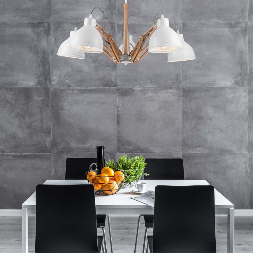 Prisadený luster MARCELLO 5xE27/60W/230V - FSC certifikované