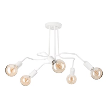 Prisadený luster MATYLDA 5xE27/60W/230V biela