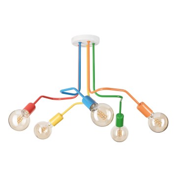 Prisadený luster MATYLDA 5xE27/60W/230V pestrofarebná