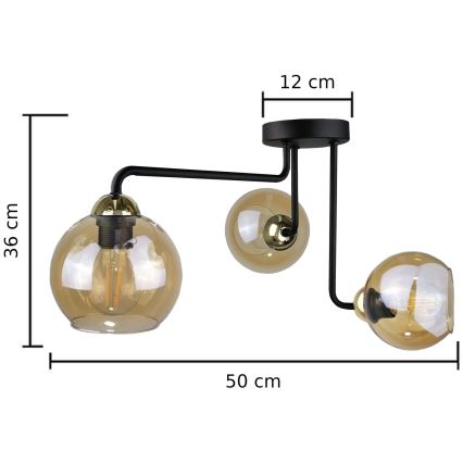 Prisadený luster MONDE GOLD 3xE27/60W/230V