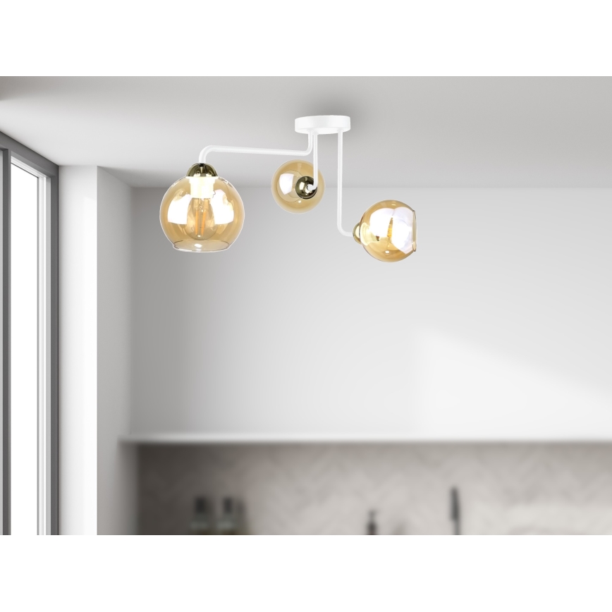 Prisadený luster MONDE WHITE 3xE27/60W/230V