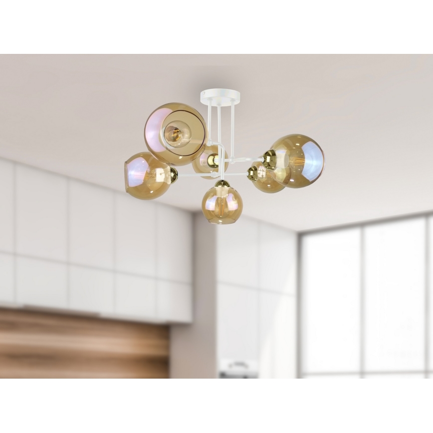 Prisadený luster MONDE WHITE 6xE27/60W/230V