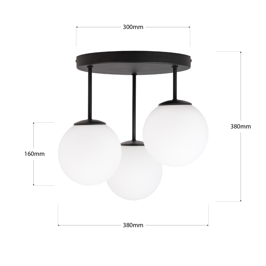 Prisadený luster MOONLIGHT 3xE27/15W/230V čierny