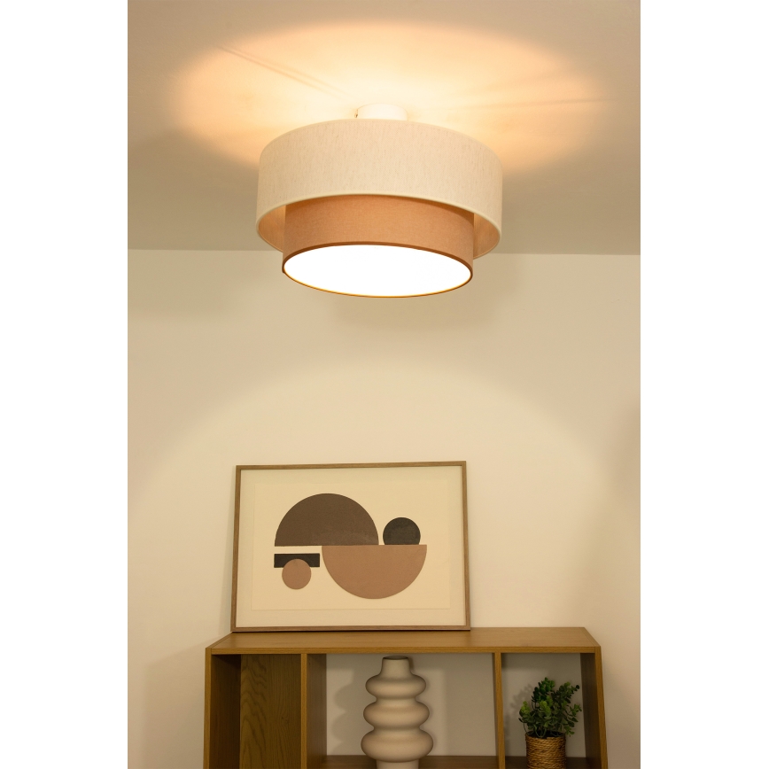 Prisadený luster NATIA 1xE27/60W/230V biela/hnedá