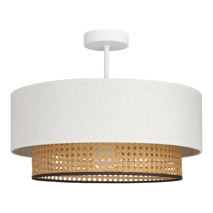 Prisadený luster NATIA 1xE27/60W/230V biela/hnedá