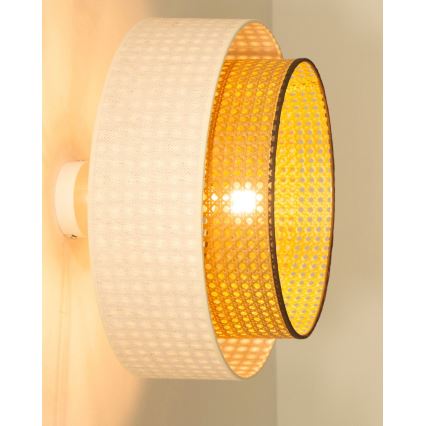 Prisadený luster NATIA 1xE27/60W/230V biela/hnedá