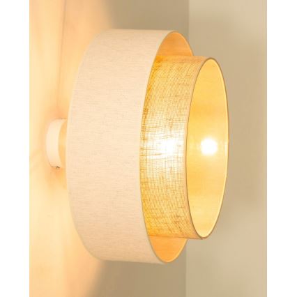 Prisadený luster NATIA 1xE27/60W/230V pr. 45 cm biela/hnedá