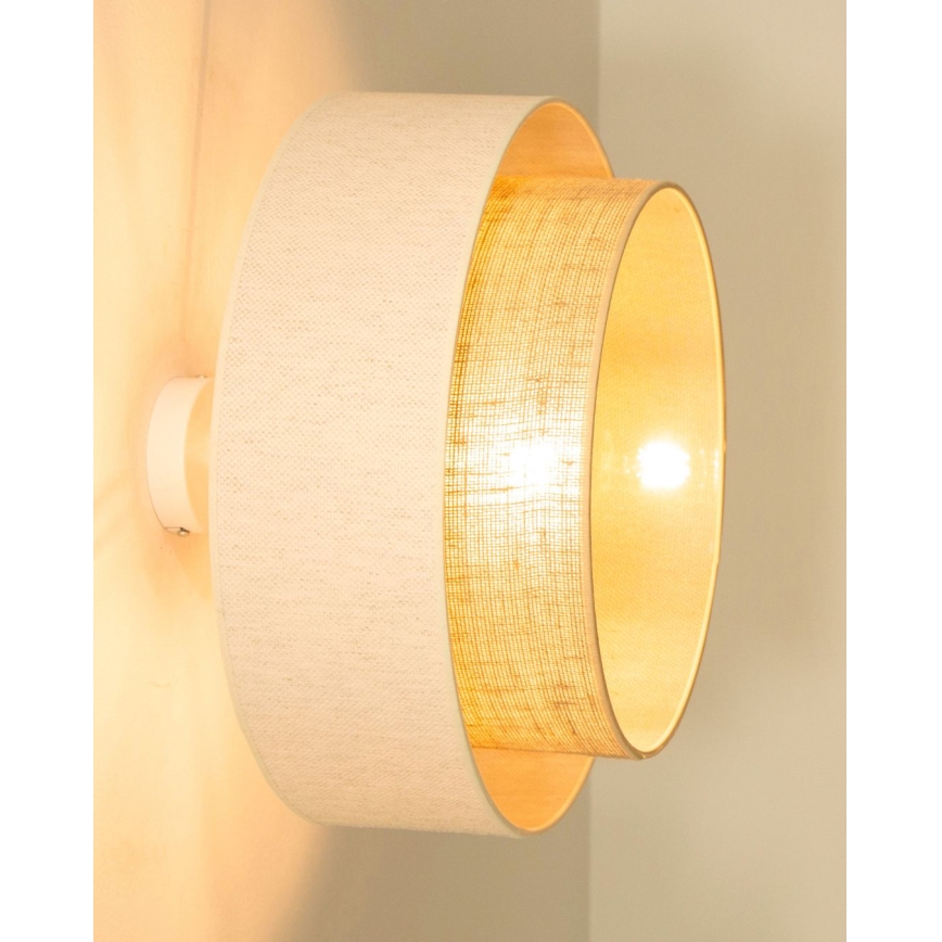 Prisadený luster NATIA 1xE27/60W/230V pr. 45 cm biela/hnedá