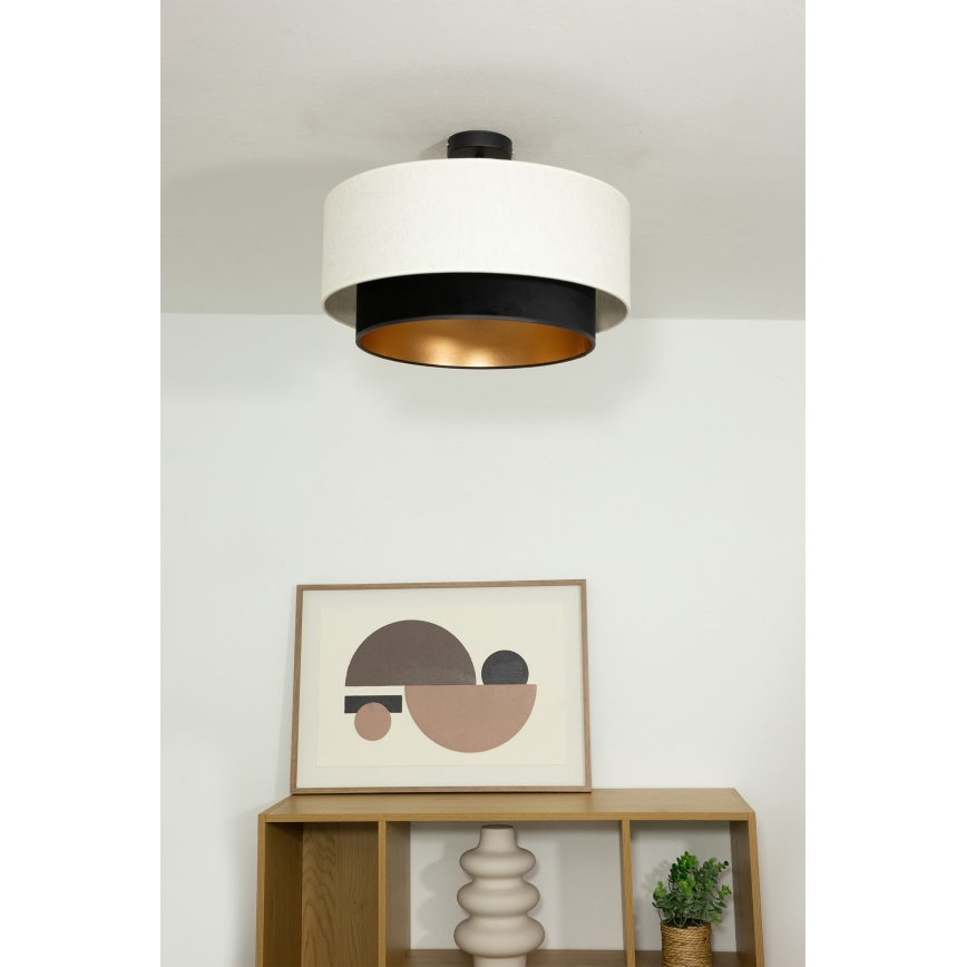 Prisadený luster NATIA 1xE27/60W/230V priemer 45 cm biela/čierna
