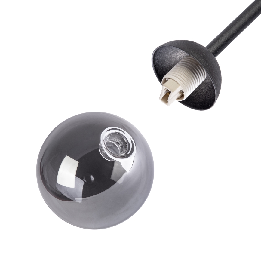 Prisadený luster OBSIDIAN 4xG9/10W/230V čierna/dymová sivá