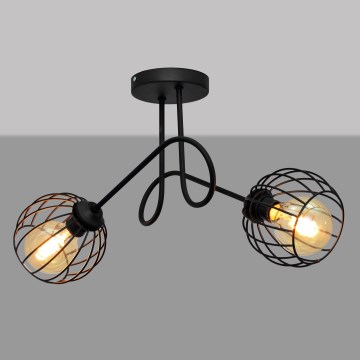 Prisadený luster OXFORD 2xE27/15W/230V čierna