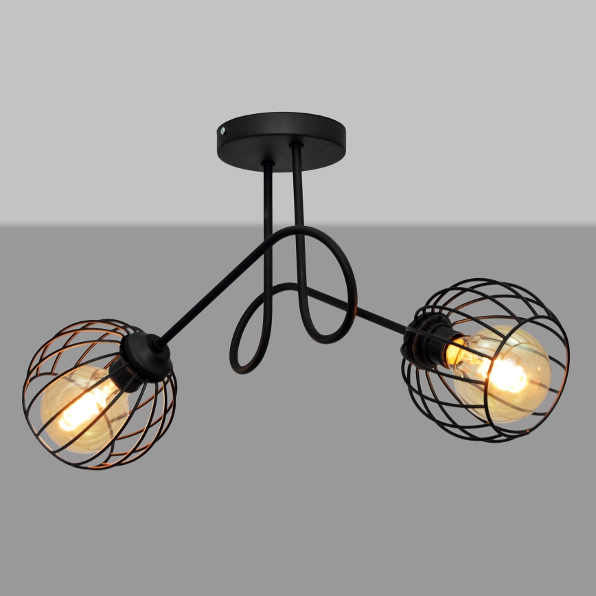 Prisadený luster OXFORD 2xE27/15W/230V čierna