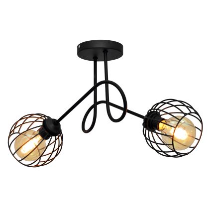 Prisadený luster OXFORD 2xE27/15W/230V čierna