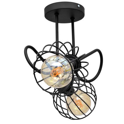 Prisadený luster OXFORD 2xE27/15W/230V čierna