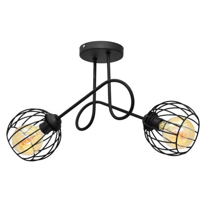 Prisadený luster OXFORD 2xE27/15W/230V čierna