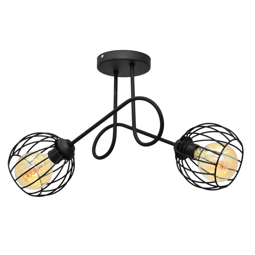 Prisadený luster OXFORD 2xE27/15W/230V čierna