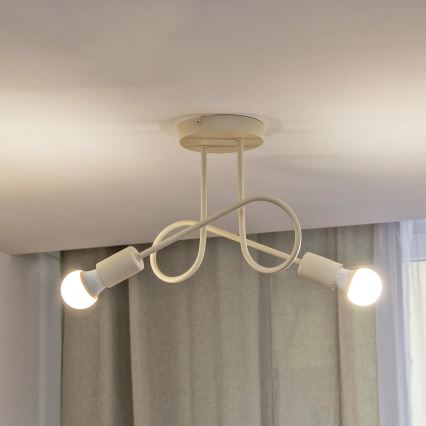 Prisadený luster OXFORD 2xE27/15W/230V krémový