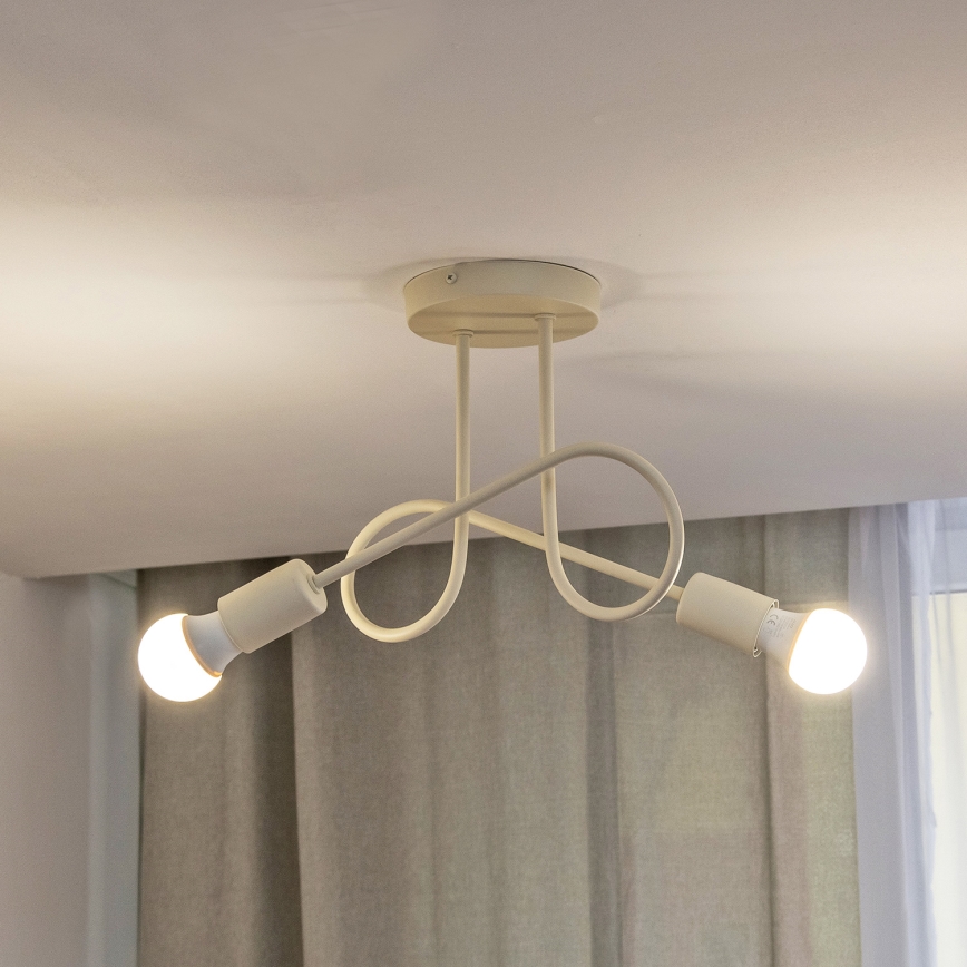 Prisadený luster OXFORD 2xE27/15W/230V krémový