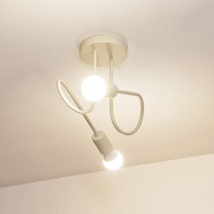 Prisadený luster OXFORD 2xE27/15W/230V krémový