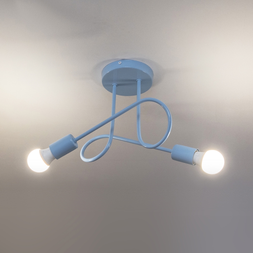 Prisadený luster OXFORD 2xE27/15W/230V modrá