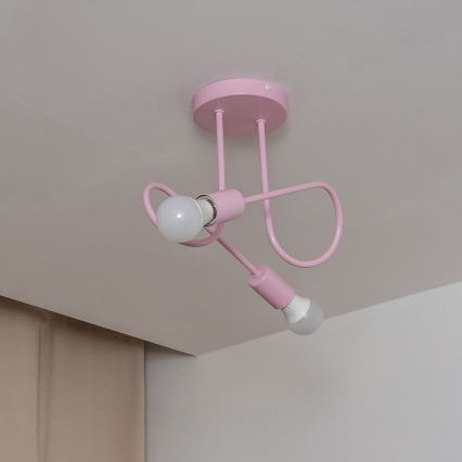 Prisadený luster OXFORD 2xE27/15W/230V ružový