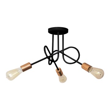 Prisadený luster OXFORD 3xE27/15W/230V čierna