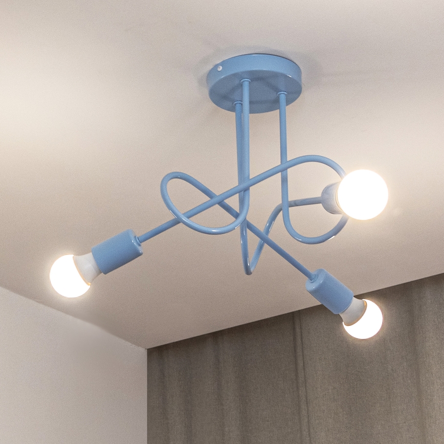 Prisadený luster OXFORD 3xE27/15W/230V modrá