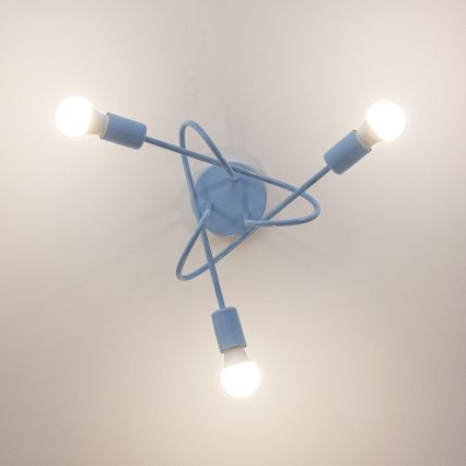 Prisadený luster OXFORD 3xE27/15W/230V modrá