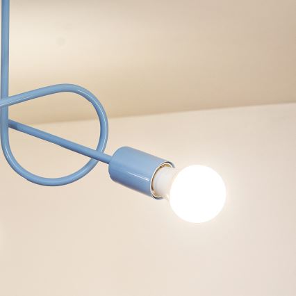 Prisadený luster OXFORD 3xE27/15W/230V modrá